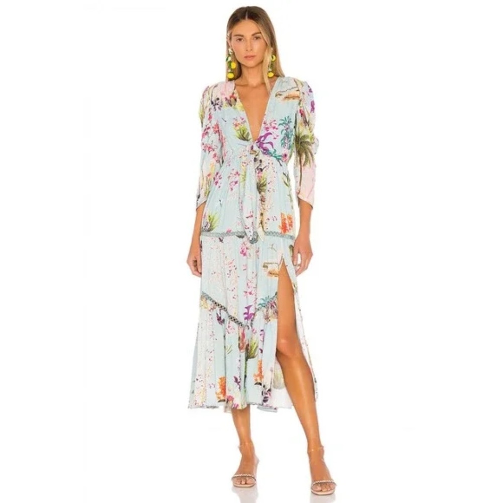 NEW HEMANT & NANDITA Liv Maxi Dress Powder Blue S